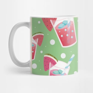 Watermelon Juice with a Green bubble background Mug